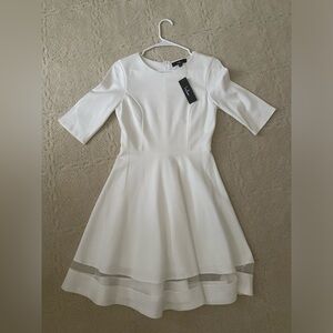 Lulus knee length white fit and flare dress